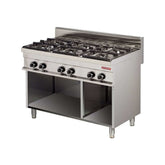 Mașină de gătit, GPL sau gaz, pe suport deschis, 6 arzătoare, Linia 700, Arisco